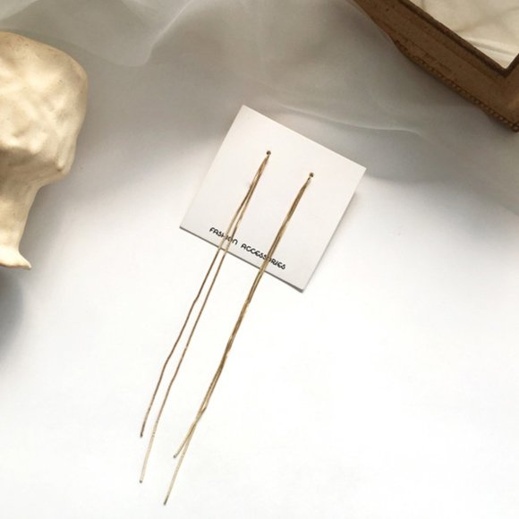 💕💕Last One 💙Threader Earrings Minimalist Line - Picture 7 of 11